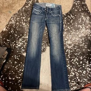 Size 25R Ariat Denim jeans bootcut mid-rise.